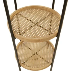 Accent & End Tables-Kirkland's Home Wood Mesh Woven 3-Tier Accent Table Brown