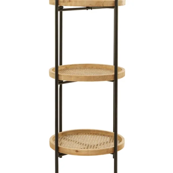 Accent & End Tables-Kirkland's Home Wood Mesh Woven 3-Tier Accent Table Brown