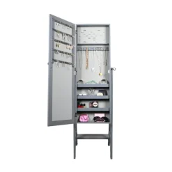 Full Length & Floor Mirrors-Kirkland's Home Wood Mirror Armoire Gray