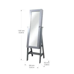 Full Length & Floor Mirrors-Kirkland's Home Wood Mirror Armoire Gray