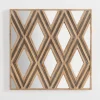 Wall Plaques-Kirkland's Home Wood Mirrored Diamond Panel Wall Plaque Brown/Gray