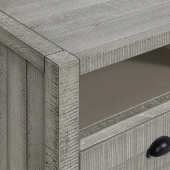 Nightstands-Kirkland's Home Wood Open Shelf Nightstand Gray