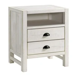 Nightstands-Kirkland's Home Wood Open Shelf Nightstand White