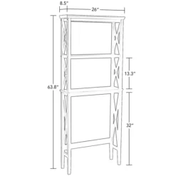 Bathroom Furniture-Kirkland's Home Wood Over-Toilet 3-Tier Shelf Black