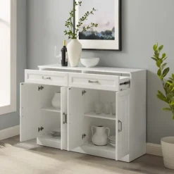 Cabinets & Sideboards-Kirkland's Home Wood Panel 4-Door Cabinet White