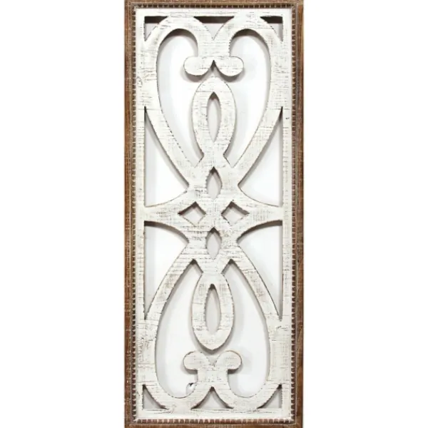 Wall Plaques-Kirkland's Home Wood Panel Scroll Wall Plaque White