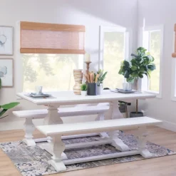 Dining Tables-Kirkland's Home Wood Pedestal Dining Table White