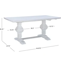Dining Tables-Kirkland's Home Wood Pedestal Dining Table White