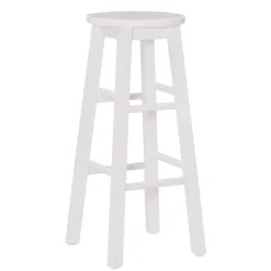 Bar Stools & Counter Height Stools-Kirkland's Home Wood Pub Classic Backless Bar Stool White