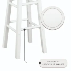 Bar Stools & Counter Height Stools-Kirkland's Home Wood Pub Classic Backless Bar Stool White