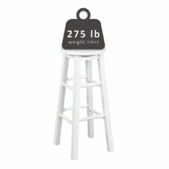 Bar Stools & Counter Height Stools-Kirkland's Home Wood Pub Classic Backless Bar Stool White