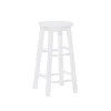 Bar Stools & Counter Height Stools-Kirkland's Home Wood Pub Classic Backless Counter Stool White