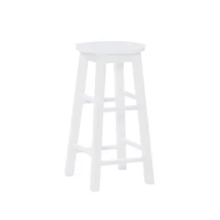 Bar Stools & Counter Height Stools-Kirkland's Home Wood Pub Classic Backless Counter Stool White