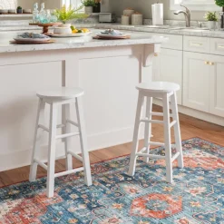 Bar Stools & Counter Height Stools-Kirkland's Home Wood Pub Classic Backless Counter Stool White