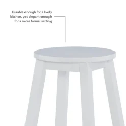 Bar Stools & Counter Height Stools-Kirkland's Home Wood Pub Classic Backless Counter Stool White