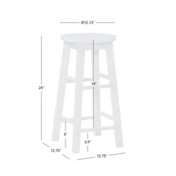 Bar Stools & Counter Height Stools-Kirkland's Home Wood Pub Classic Backless Counter Stool White