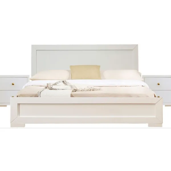 Beds & Headboards-Kirkland's Home Wood Queen Platform Bed And 2-Nightstand Set White