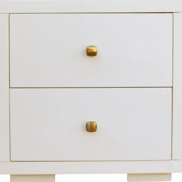 Beds & Headboards-Kirkland's Home Wood Queen Platform Bed And 2-Nightstand Set White