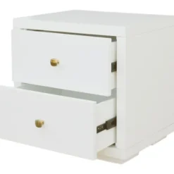 Beds & Headboards-Kirkland's Home Wood Queen Platform Bed And 2-Nightstand Set White