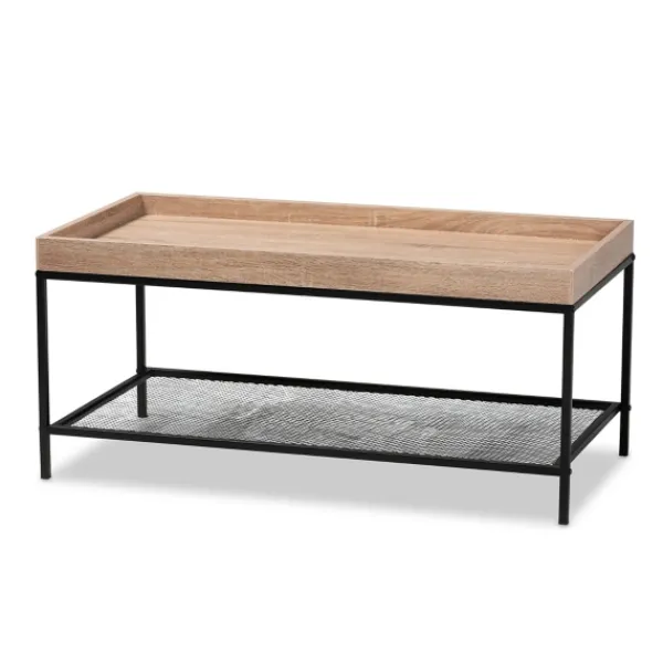 Coffee Tables-Kirkland's Home Wood Raised Edge Coffee Table Brown