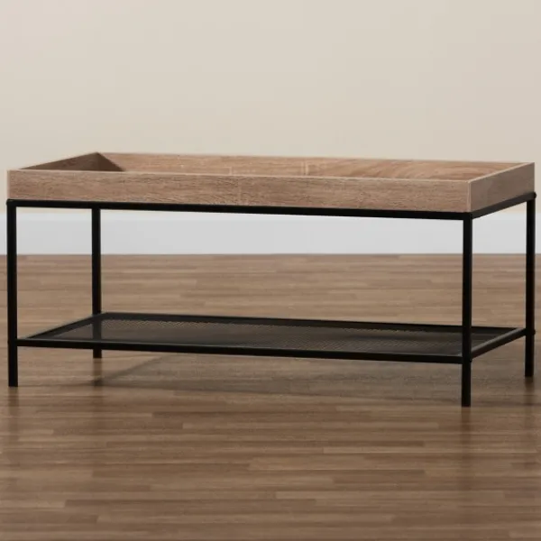 Coffee Tables-Kirkland's Home Wood Raised Edge Coffee Table Brown