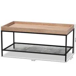 Coffee Tables-Kirkland's Home Wood Raised Edge Coffee Table Brown