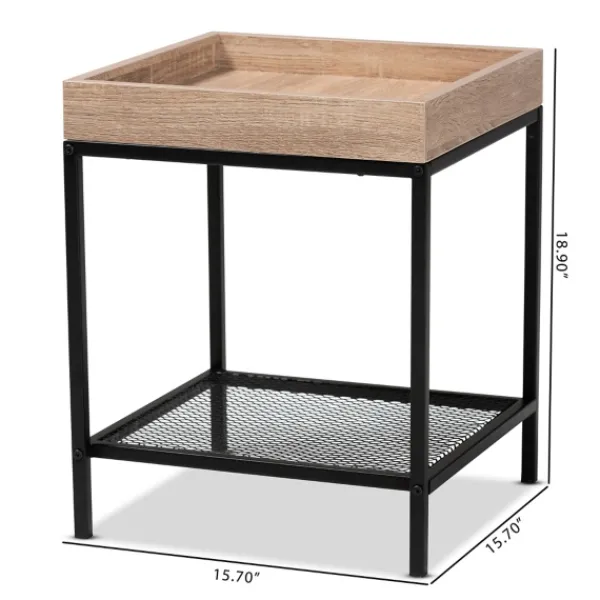 Accent & End Tables-Kirkland's Home Wood Raised Edge Side Table Brown