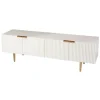 Tv Stands & Media Consoles-Kirkland's Home Wood Ribbed Doors Media Cabinet White