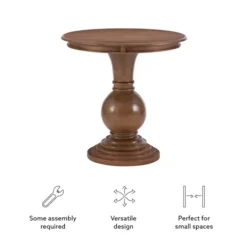 Accent & End Tables-Kirkland's Home Wood Round Base Side Table Brown