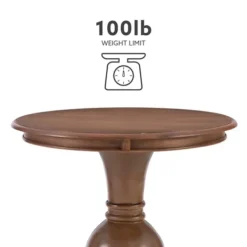 Accent & End Tables-Kirkland's Home Wood Round Base Side Table Brown