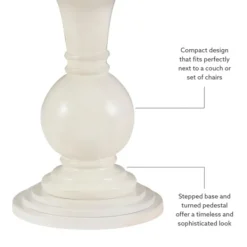 Accent & End Tables-Kirkland's Home Wood Round Base Side Table White