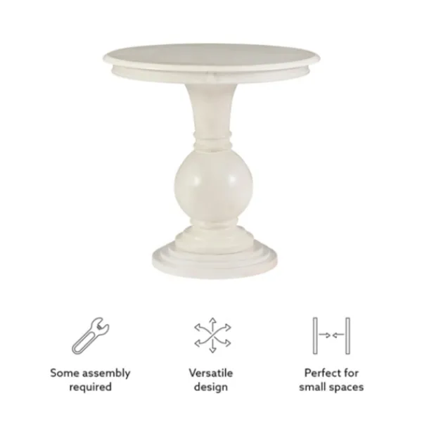 Accent & End Tables-Kirkland's Home Wood Round Base Side Table White