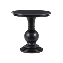 Accent & End Tables-Kirkland's Home Wood Round Base Side Table Black