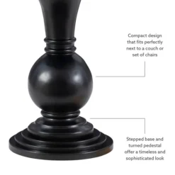 Accent & End Tables-Kirkland's Home Wood Round Base Side Table Black