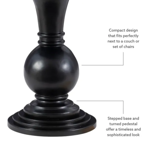 Accent & End Tables-Kirkland's Home Wood Round Base Side Table Black