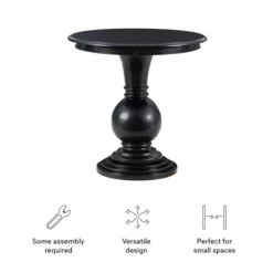 Accent & End Tables-Kirkland's Home Wood Round Base Side Table Black