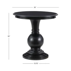 Accent & End Tables-Kirkland's Home Wood Round Base Side Table Black
