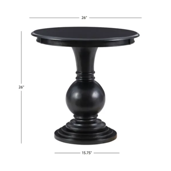 Accent & End Tables-Kirkland's Home Wood Round Base Side Table Black