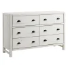 Dressers & Chests-Kirkland's Home Wood Rustic 6-Drawer Chest White