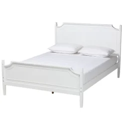 Beds & Headboards-Kirkland's Home Wood Scalloped Queen Bed Frame White