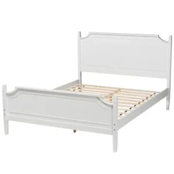 Beds & Headboards-Kirkland's Home Wood Scalloped Queen Bed Frame White