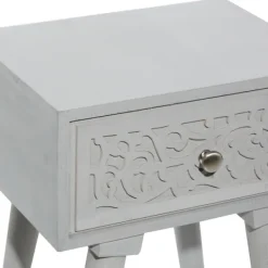 Accent & End Tables-Kirkland's Home Wood Scroll Drawer Accent Table Gray
