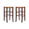 Bar Stools & Counter Height Stools-Kirkland's Home Wood Seagrass Backless 2-Pc. Bar Stool Set Brown