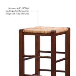 Bar Stools & Counter Height Stools-Kirkland's Home Wood Seagrass Backless 2-Pc. Bar Stool Set Brown