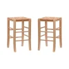 Bar Stools & Counter Height Stools-Kirkland's Home Wood Seagrass Backless 2-Pc. Counter Stool Set Tan