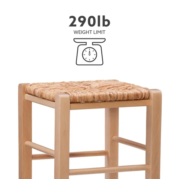 Bar Stools & Counter Height Stools-Kirkland's Home Wood Seagrass Backless 2-Pc. Counter Stool Set Tan