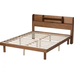 Beds & Headboards-Kirkland's Home Wood Shelves Full Platform Bed Brown