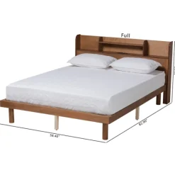 Beds & Headboards-Kirkland's Home Wood Shelves Full Platform Bed Brown