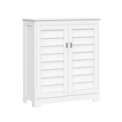 Bathroom Furniture-Kirkland's Home Wood Shutter 2-Door Cabinet White