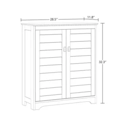 Bathroom Furniture-Kirkland's Home Wood Shutter 2-Door Cabinet White